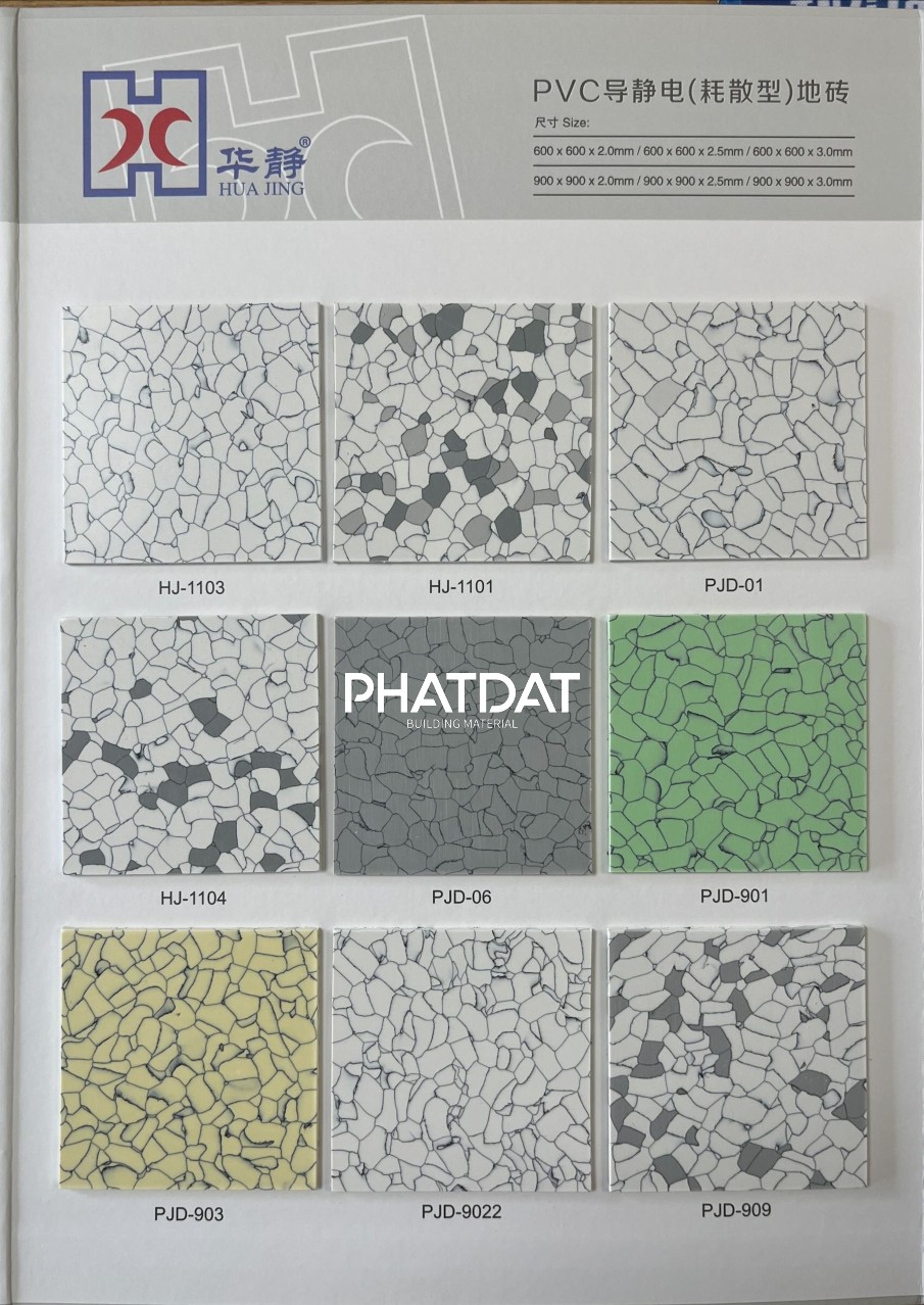 sàn vinyl chống tĩnh điện esd tile huajing thamphatdat